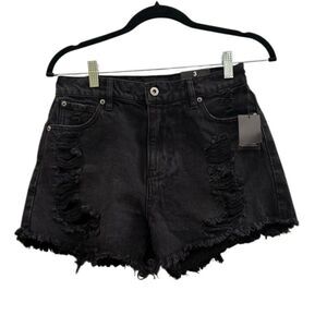 NWT Fashion Nova Women's Jacqueline Distressed High Rise Shorts Size 3 (Small)